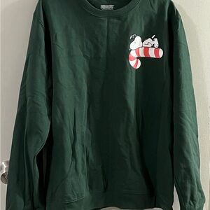 Peanuts Men's Dark Green Crewneck Sweater
